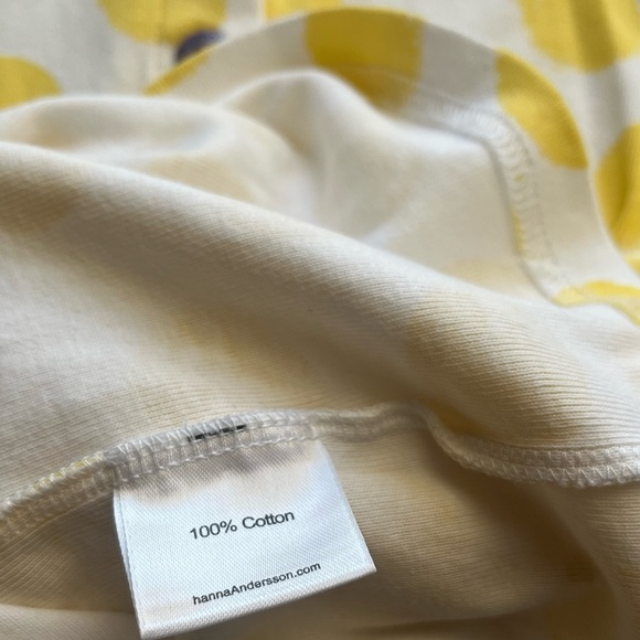 Hanna Andersson Yellow Polka Dot Dress, 100% Cotton, Girls Sz 5T - Picture 6 of 12